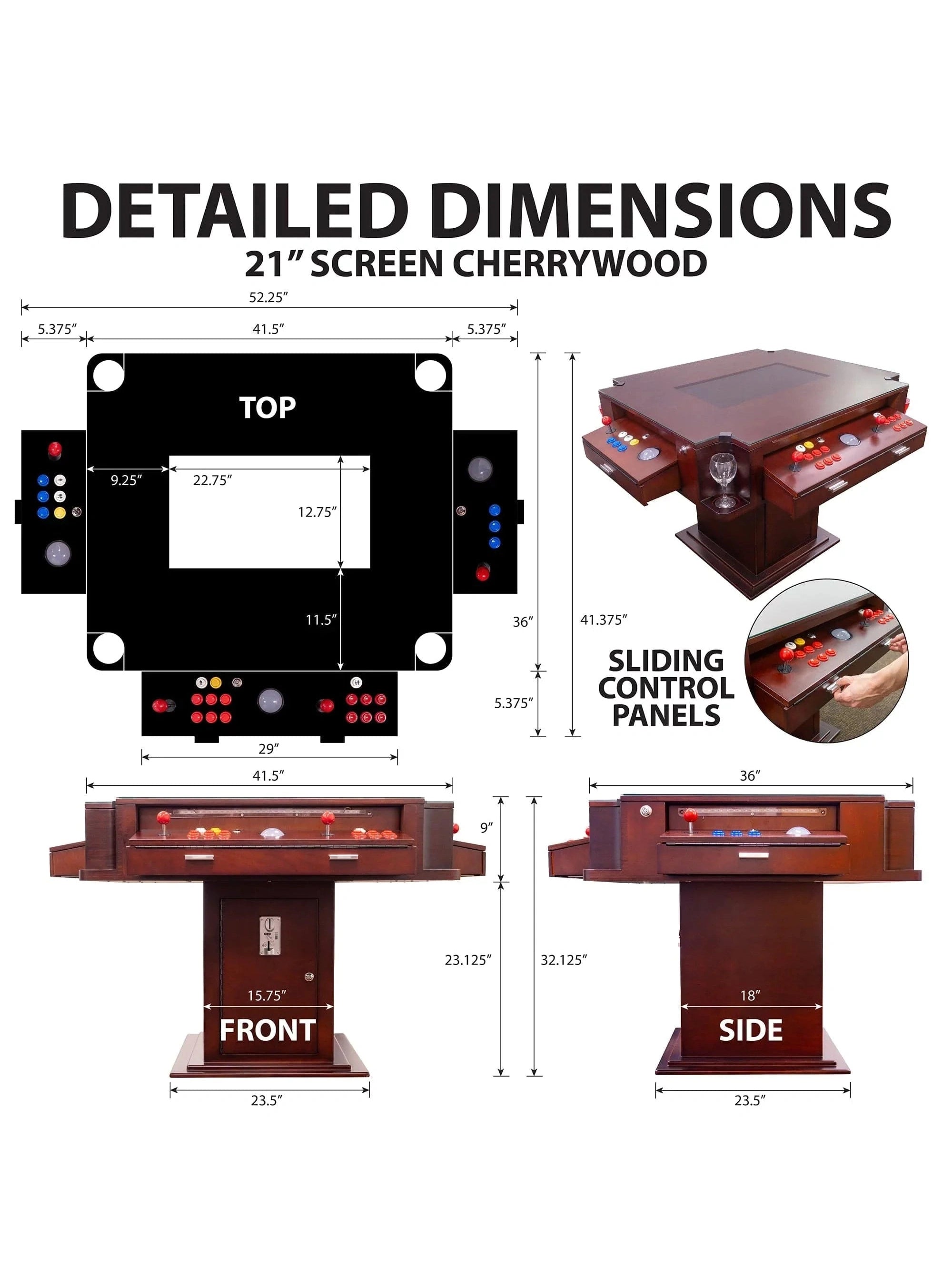 Elegant Tilt Cocktail Arcade Machine