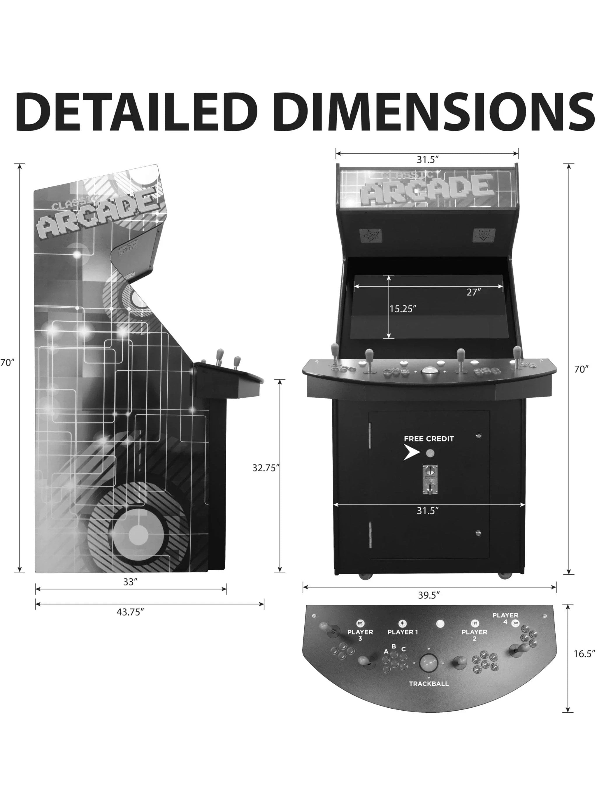 4P Full Size Stand up Arcade Machine