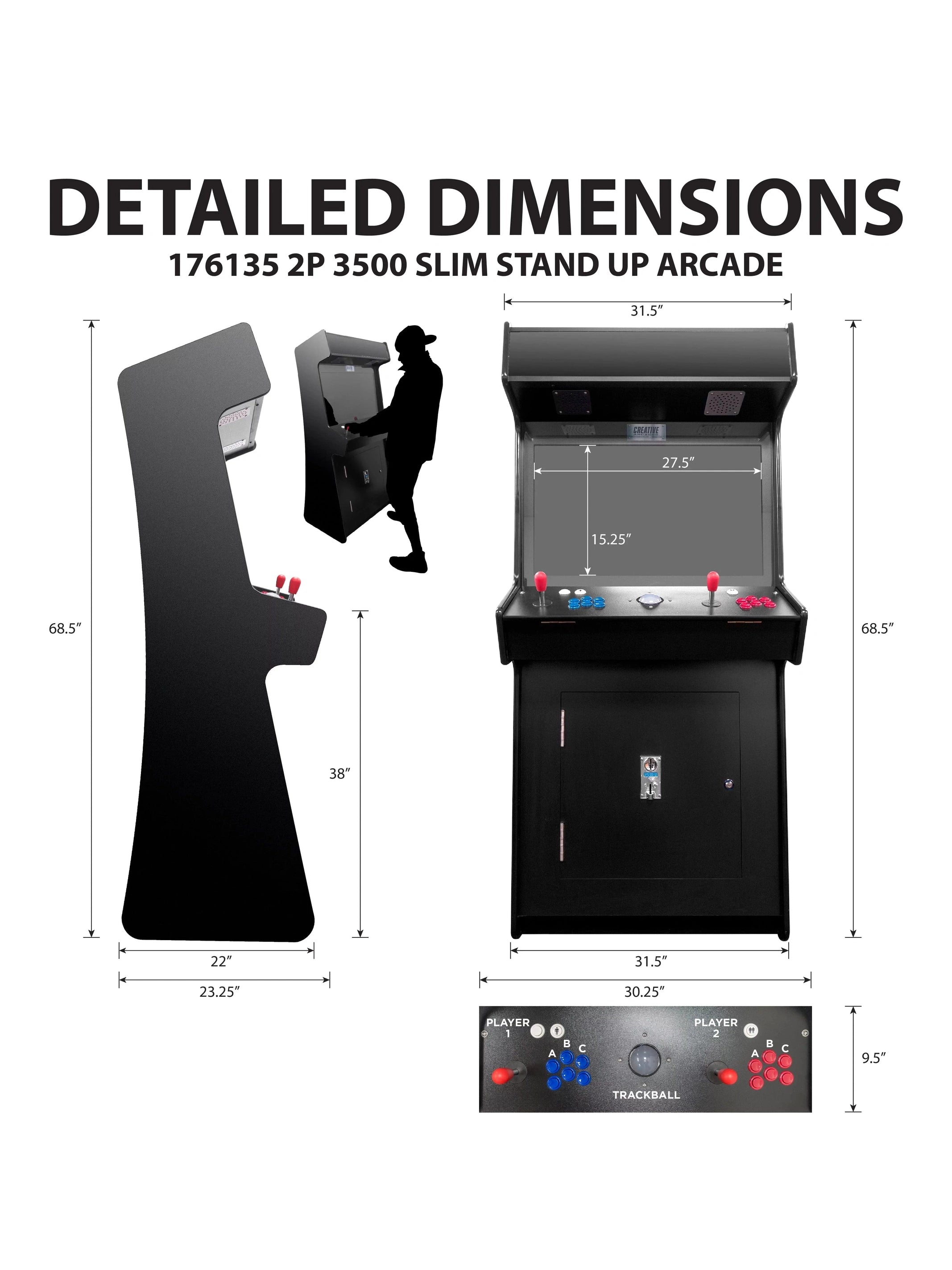 2P Slim stand up Arcade Machine