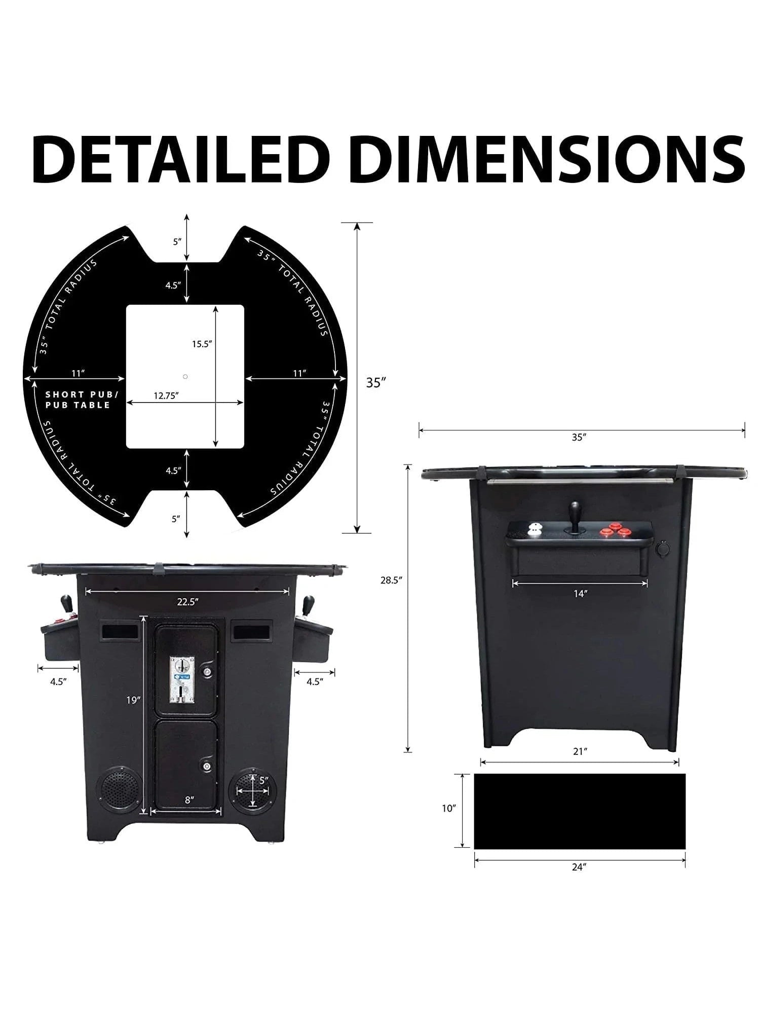 Short Pub Cocktail Arcade Machine