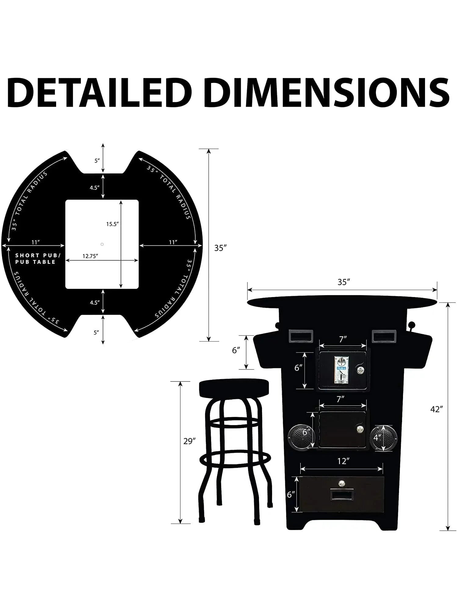 Tall Pub Cocktail Arcade Machine