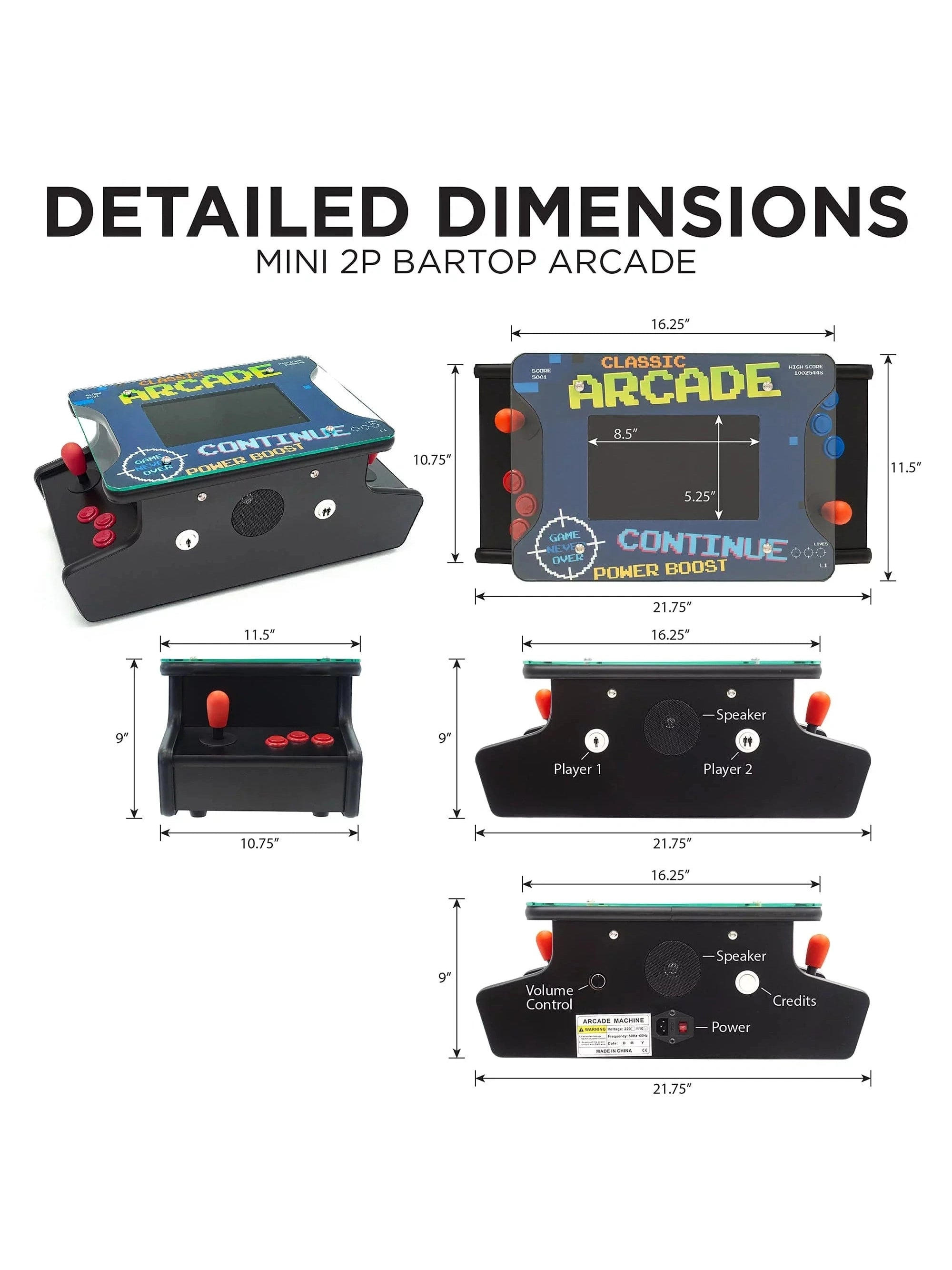 2P Mini Cocktail 10" Arcade Machine