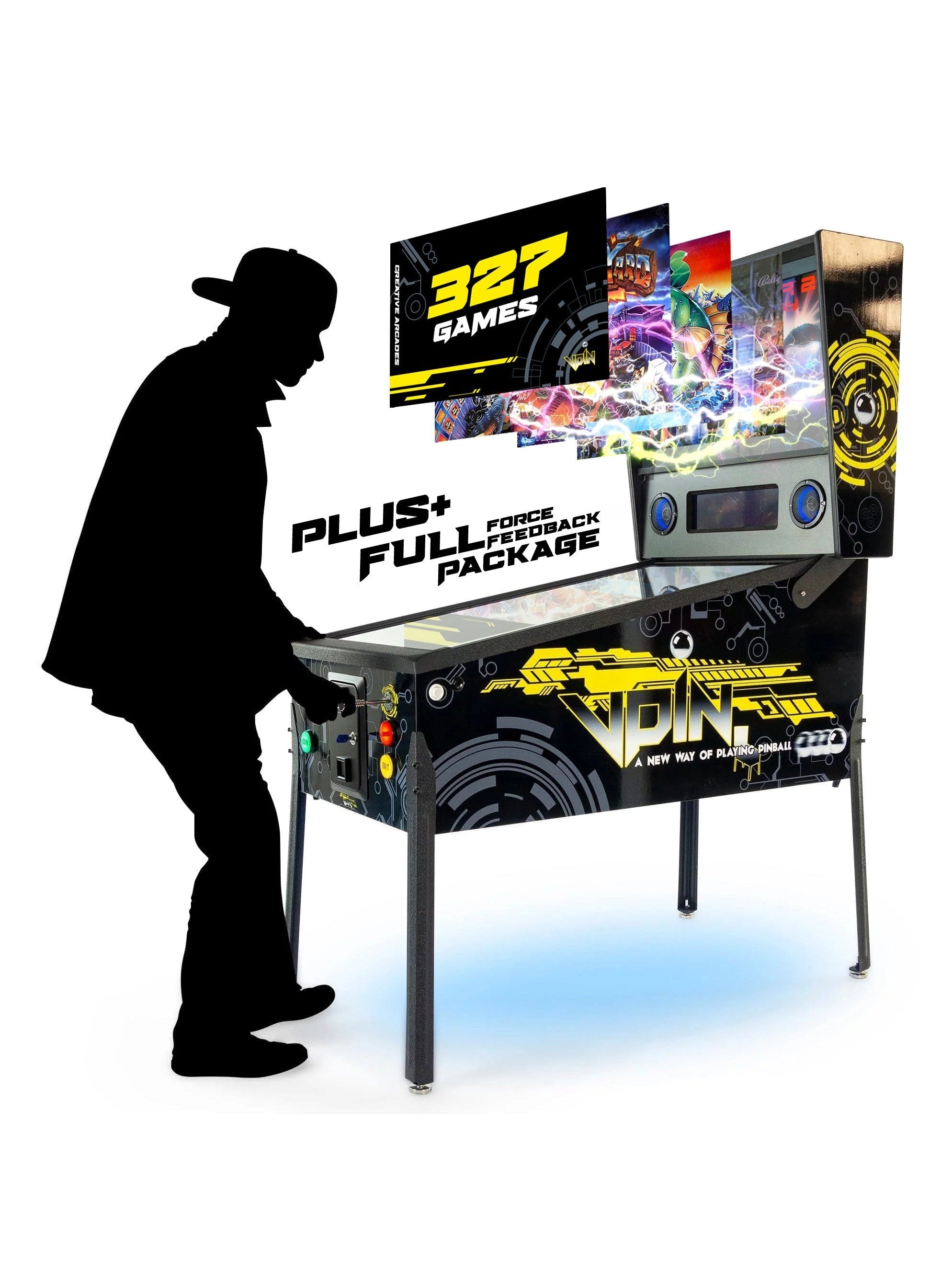 TR2 Virtual Pinball Machine | Full Force Feedback Package | 327 Games