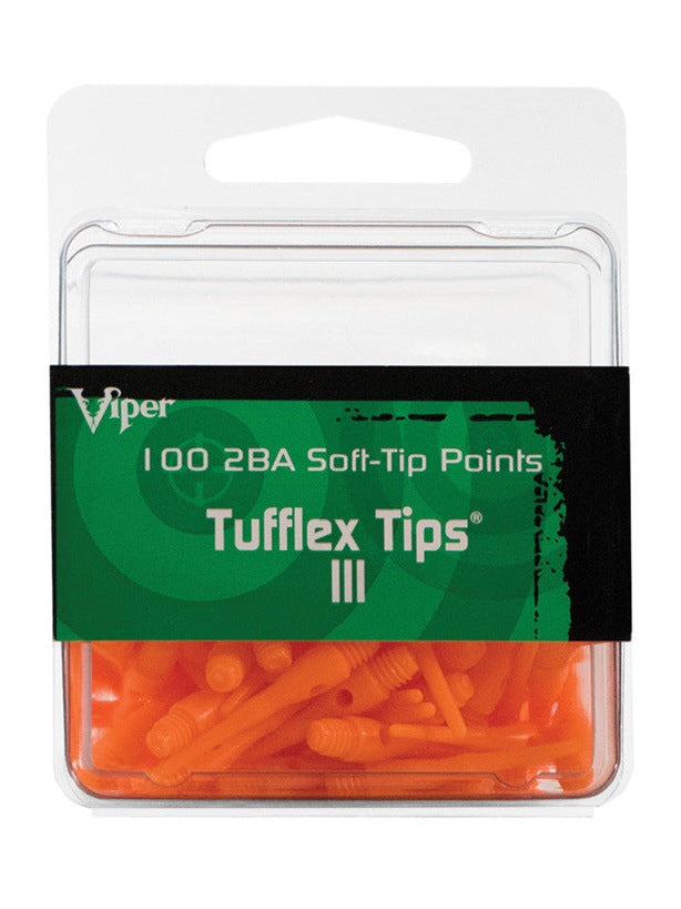 Viper Tufflex Tips III 2BA Neon Orange 100Ct Soft Dart Tips