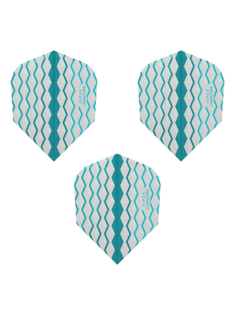 V-100 Flights Lumacore Standard Teal/White Dart Flights