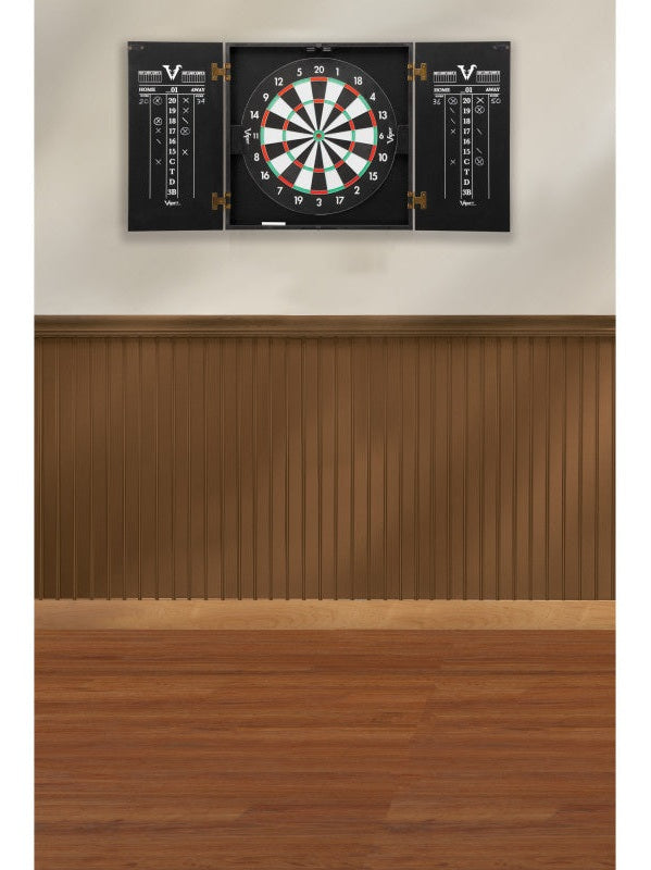 Viper Hideaway Dartboard Cabinet with Reversible Traditional and Baseball Dartboard