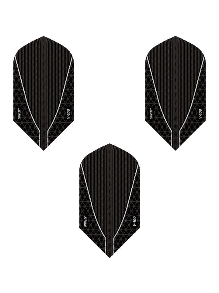 Viper Dimplex Dart Flights Slim Metallic Black V-100 Series