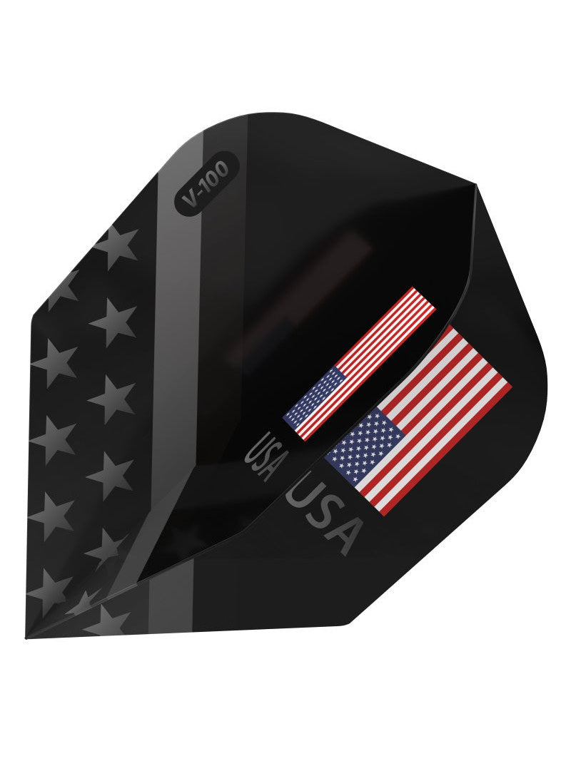 V-100 Dart Flights Standard American Flag Monochrome USA