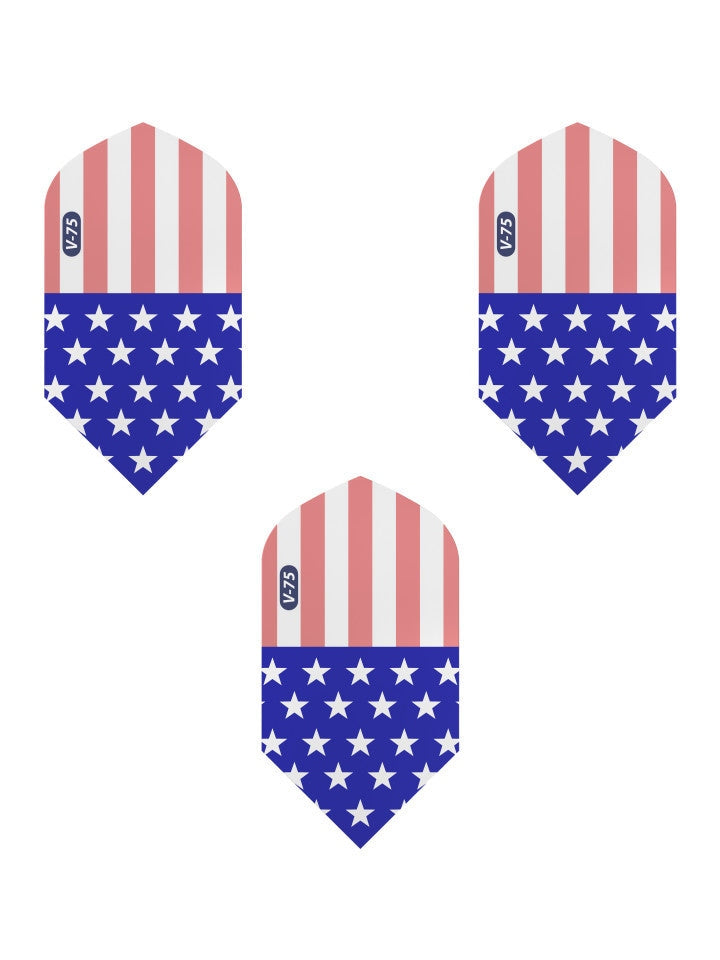 V-75 Dart Flights Slim American Flag Translucent Classic