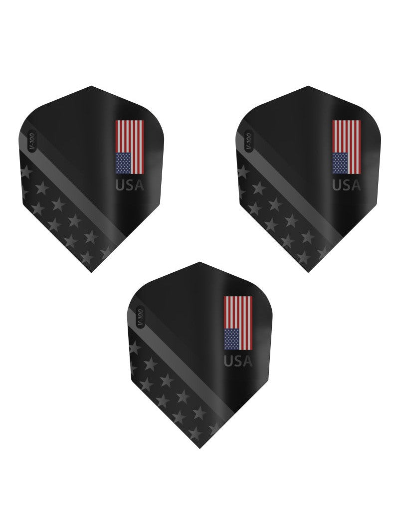 V-100 Dart Flights Standard American Flag Monochrome USA