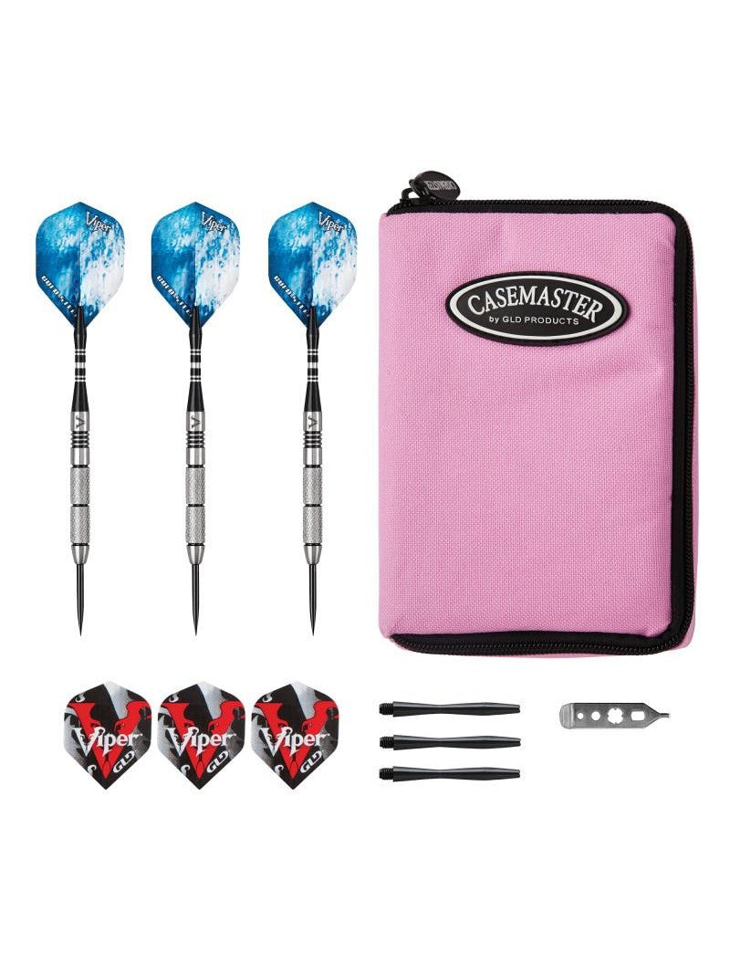 Viper Cold Steel Tungsten Darts Steel Tip Darts 21 Grams and Casemaster Select Pink Nylon Case