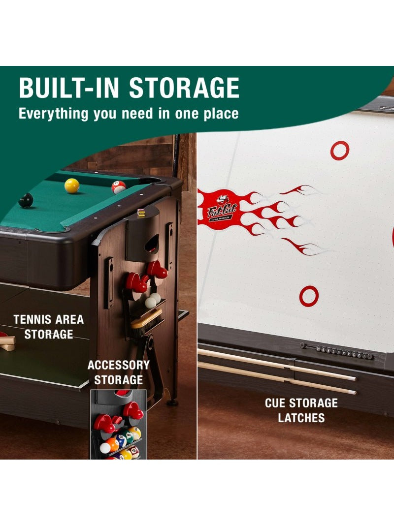 Fat Cat Original 3-in-1 Green 7' Pockey™ Multi-Game Table