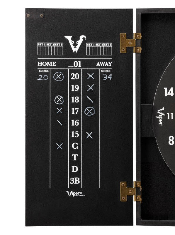 Viper Hideaway Dartboard Cabinet with Reversible Traditional and Baseball Dartboard