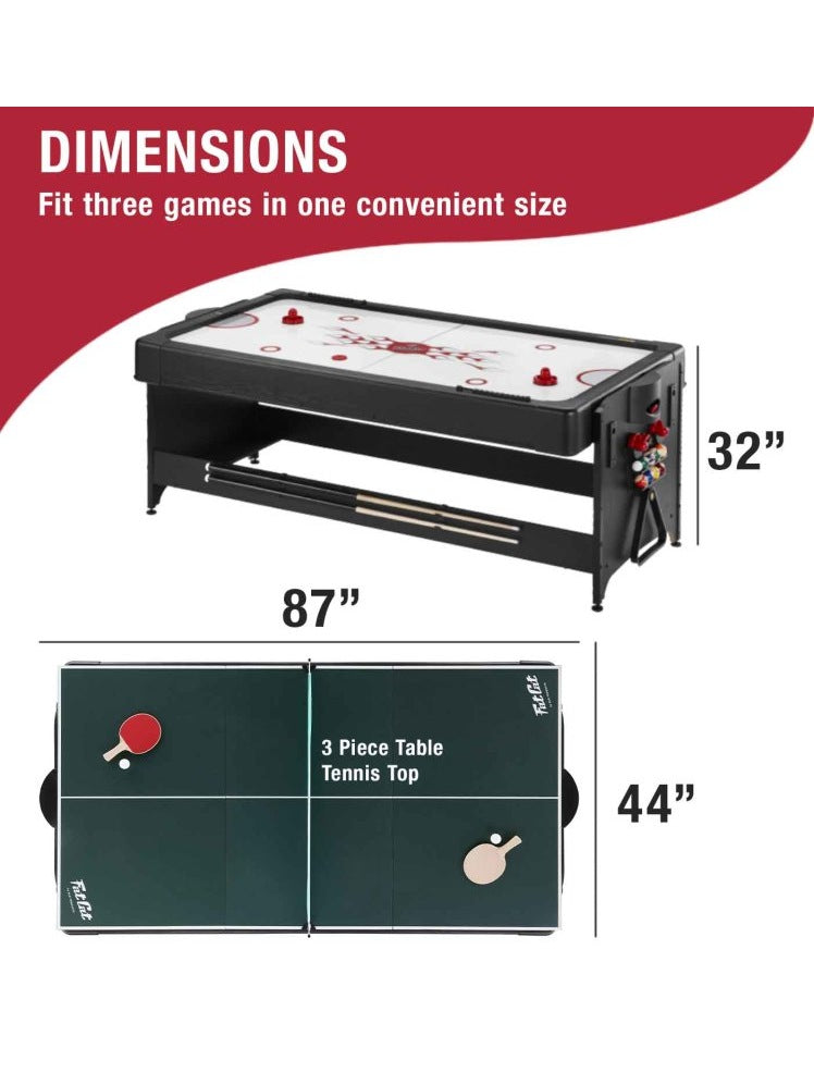 Fat Cat Original 3-in-1 Burgundy 7' Pockey™ Multi-Game Table