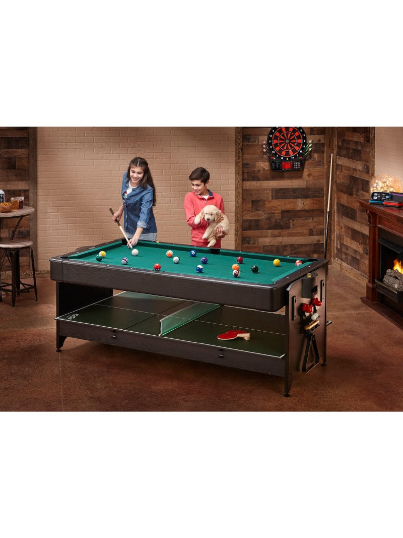 Fat Cat Original 3-in-1 Green 7' Pockey™ Multi-Game Table