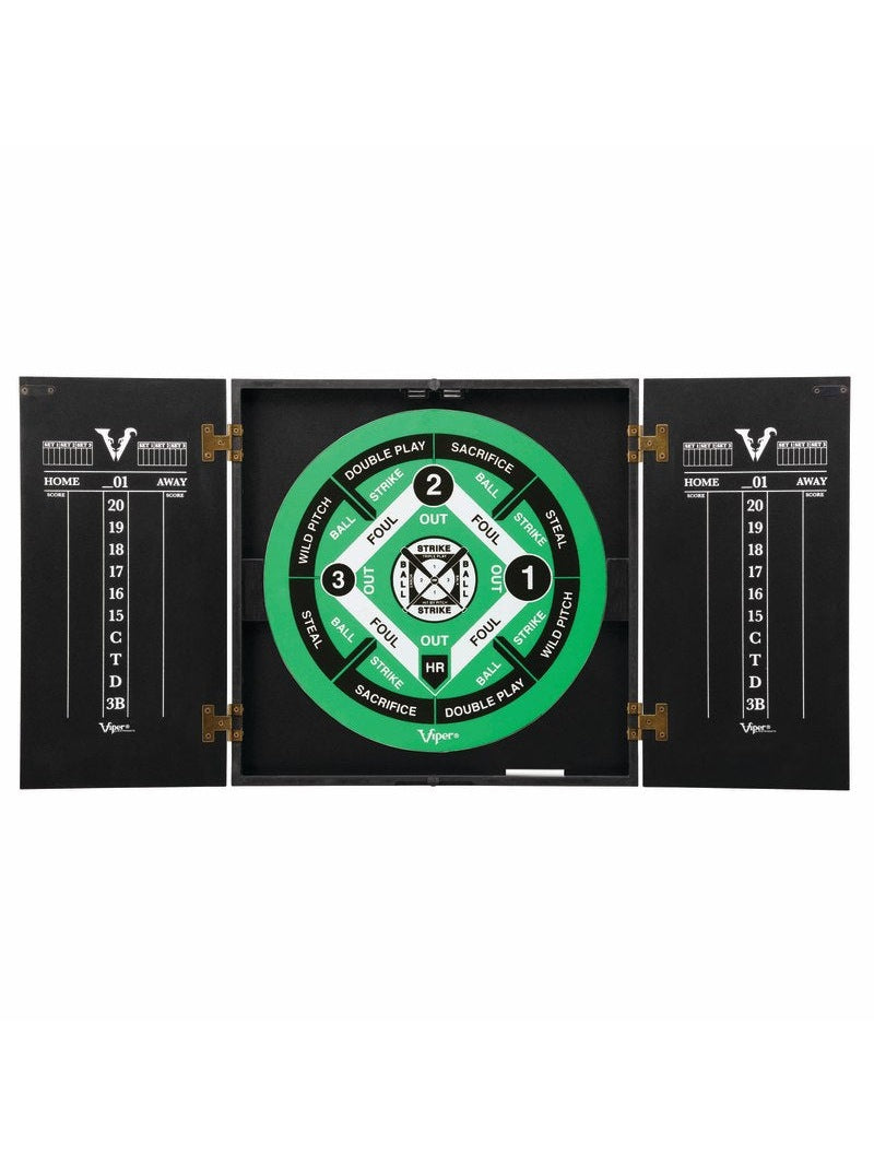 Viper Hideaway Dartboard Cabinet with Reversible Traditional and Baseball Dartboard