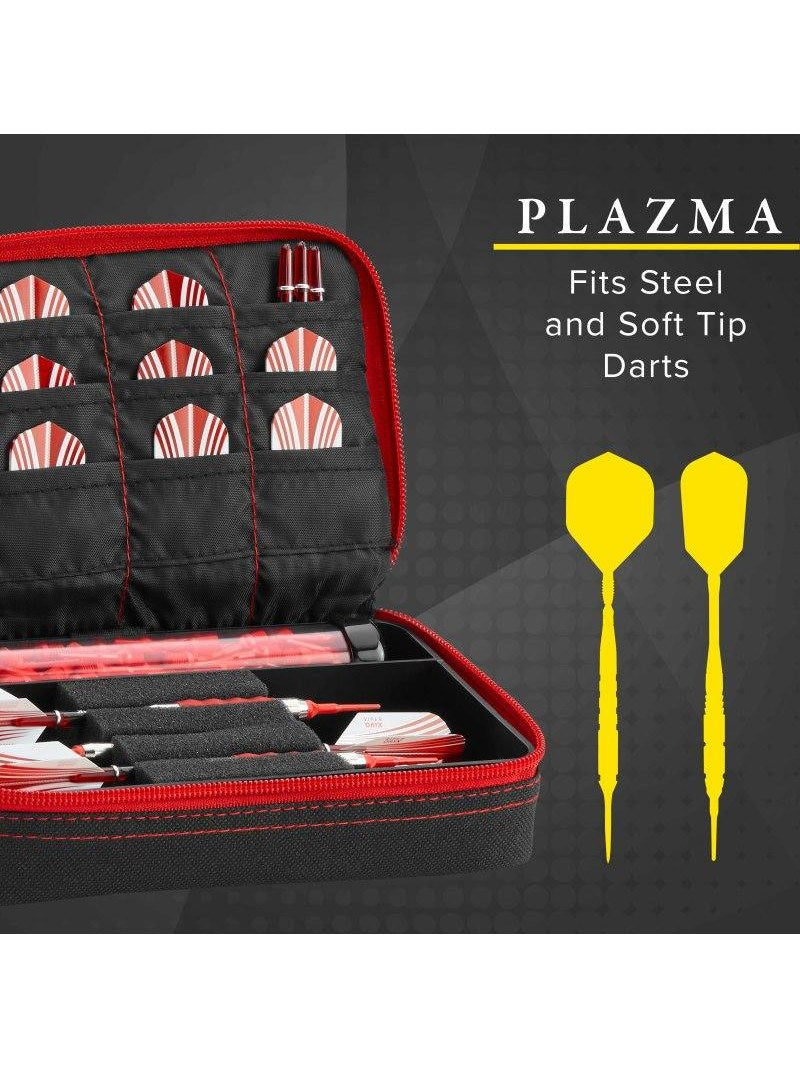 Casemaster Plazma Dart Case Black with Ruby Zipper