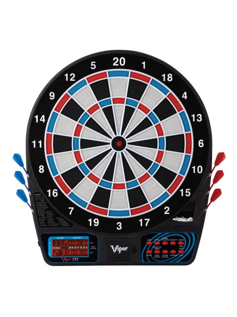 Viper 777 Electronic Dartboard, Metropolitan Espresso Cabinet & Shadow Buster Dartboard Light Bundle