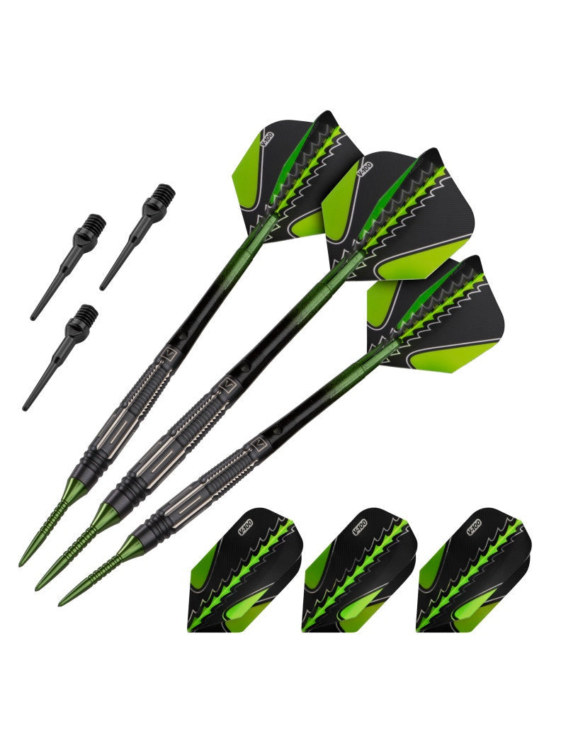 Viper Black Flux 90% Tungsten Steel or Soft Tip Conversion Darts Green 20 Grams
