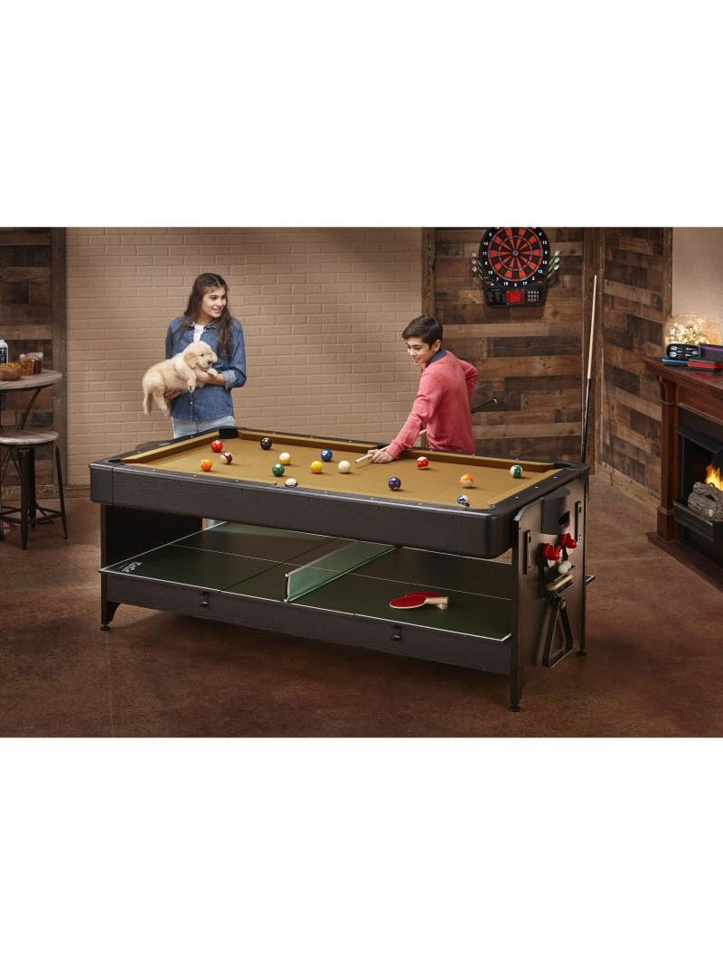 Fat Cat Original 3-in-1 Tan 7' Pockey™ Multi-Game Table