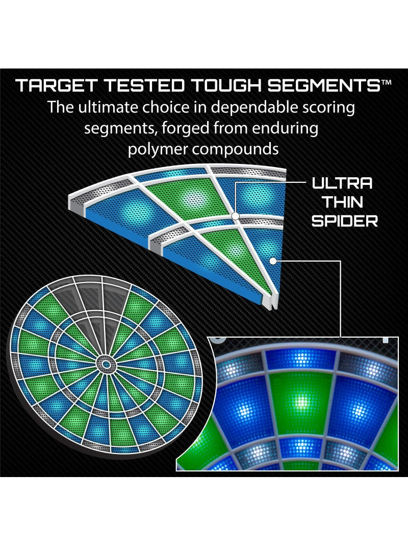 Viper Ion Illuminated Electronic Dartboard, 15.5" Regulation Target