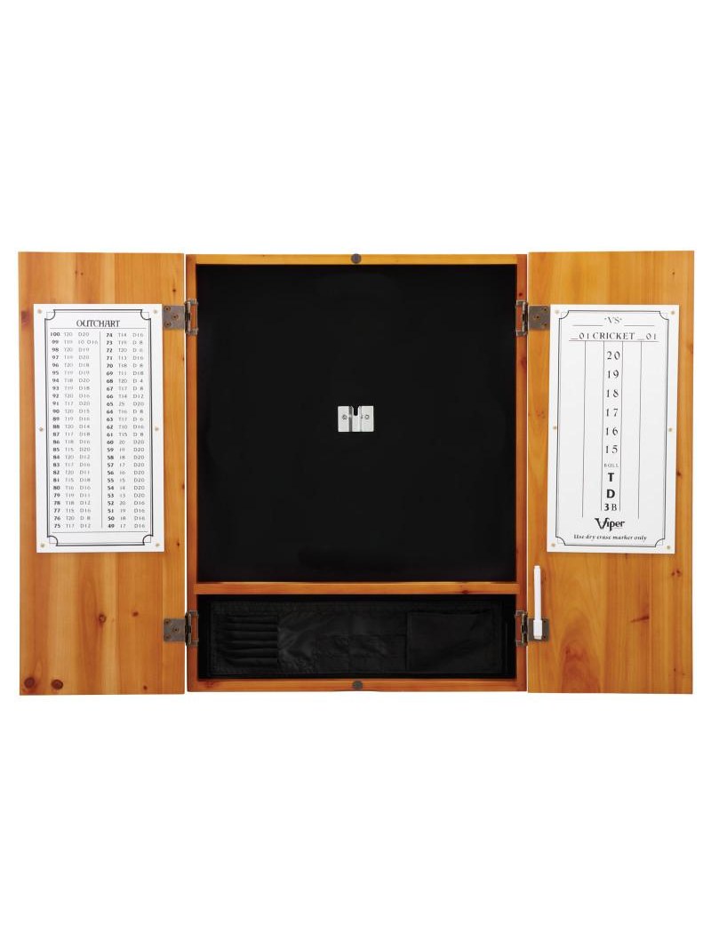Viper Shot King Sisal Dartboard, Metropolitan Oak Cabinet & Shadow Buster Dartboard Lights